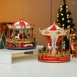 Decorative Figurines Christmas Carousel Ornaments Music Box Decorations Gifts For Girlfriend Kids