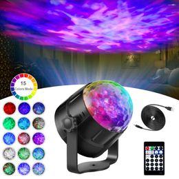 Night Lights 15 Colours Strobe Light Sound Activated Stage With Remote Control Disco Ball Lamps For Home Room Party Kids Birthday Wedding Bar