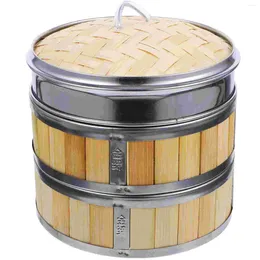 Double Boilers Steaming Basket For Cooking Long Bao Steamer Stainless Steel Cookware Bamboo