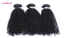 Brazilian Curly Virgin Hair Weave Bundles Unprocessed Brazilian Afro Kinky Curly Remy Human Hair Extensions 3Pcs lot Natural Black7803604