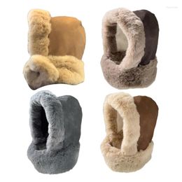 Berets Thickened Plush Ear Flap Hat Soft Balaclava Cap Female Girls Fashion Hooded Y1UA