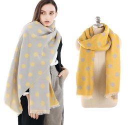 2018 Winter Scarf Fashion Polka dots Cashmere Scarves for Women Ladies Cotton Shawls Soft Warm Bufanda Scarfs9888026