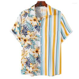 Men's Casual Shirts 2024 Hawaiian Shirt 3D Printed Tropical Short Sleeve Male Oversized Tees Men Clothing Beach Camisa Masculina