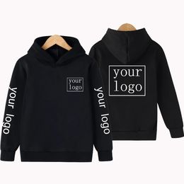 Custom Boy Girl Hoodies Casual Long Sleeve Children Hoodie DIY Text Image Clothes Front/Back Print Fashion Sweatshirts Tops 240103