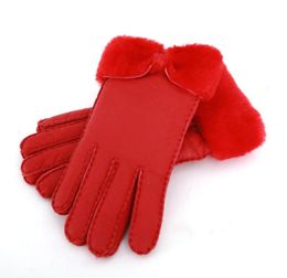 Whole Warm winter ladies leather gloves real wool gloves women 100 quality assurance6429580