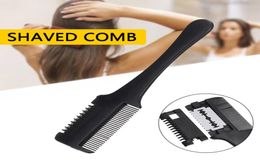 Hair brushes Cutting Comb Black Handle Hair Brush with Razor Blades Thinning Trimmin Salon DIY Styling Tools9637371