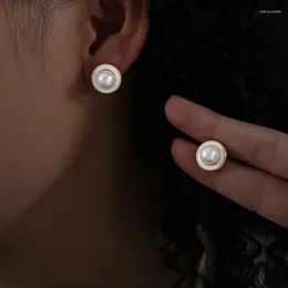Dangle Earrings Trend Korean Style Simple Pearl Ear Clasp For Women Fine Elegance Jewelry Gifts 2024