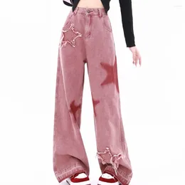 Women's Jeans American Vintage Starembroidered Early Fall Dopamine Wear With High-waisted Baggy Wide-leg Pants