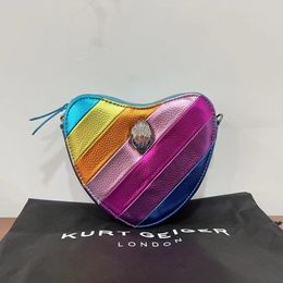 Kurt Geiger Handbags Heart Shaped Handbag Luxury Designer Bag Leather London Women Man Mini Shoulder Bag Metal Sign Pochette Clutch Tote Crossbody Chain Bags 549 147