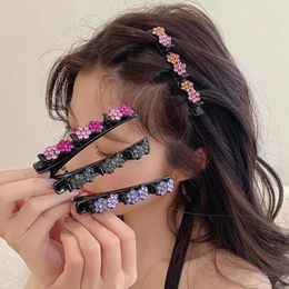 Hair Clips Fashion Pearls Flower Braid Hairpins Bangs Hold Barrettes Sweet Elegant Decorate Headband Girls Gift Accessories