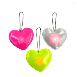 Party Favor Promotional Gifts Personalized Heart Shape Plastic Soft Pvc Led Reflective Keychain