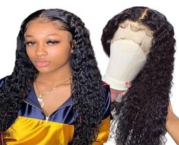 Water Wave Lace Front Human Hair Wigs 26 inch Lace Front Wig Alipearl Hair Brazilian Curly Human Hair Wigs for Black Women5933281