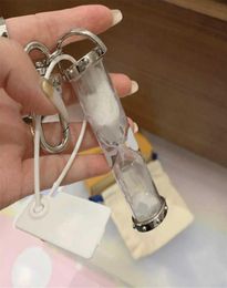 2022 Transparent Acrylic Hourglass Keychain Accessories Fashion Key Chain Keychains Buckle for Men Women Hanging Decoration with R5525298