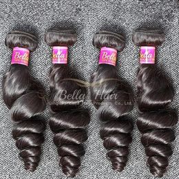 Wefts best selling 9a natural black Colour hair extension 4pcs lot 1024 inch wavy brazilian human hair loose wave free shipping