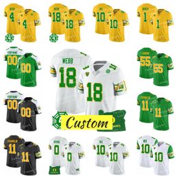 Custom Oregon Ducks Jersey Honour Spencer Webb Troy Franklin Sam Taimani MarKeise Irving Burch Bo Nix 10 Herbert New Green Yellow Stitched Football College Jerseys