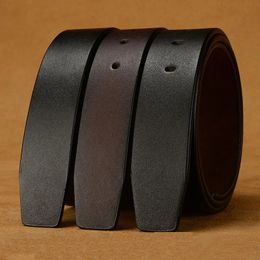28cm 30cm 33cm 35cm 38cm Smooth Automatic Pin Buckle Leather Belt No Ratchet Hole Belts Without 240103