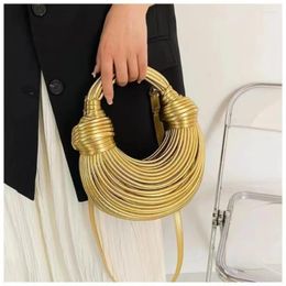 Waist Bags Handbags Women Luxury Designer Uniqe Personalised Gold Handwoven Noodle Rope Knotted Pulled Hobo Evening Clutch