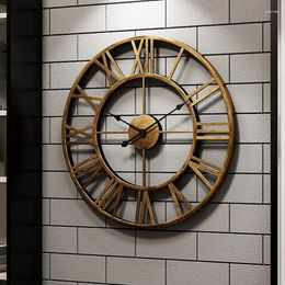 Wall Clocks Aesthetic Roman Numerals Clock Modern Cool Art Living Room Gears Stylish Glamour Reloj De Pared Home Design