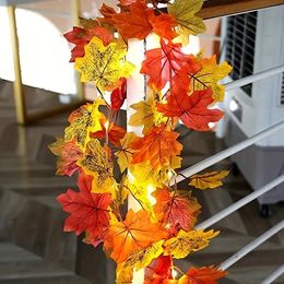 1pc, Maple Leaf String Lights, Thanksgiving Fall Decor, Thanksgiving Decoration, Home Harvest Decoration, Home Decor, Festival Decoration, Party Decor, Holiday Supplies