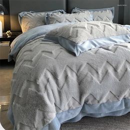 Bedding Sets Set Luxury Soft Fluffy Velvet Duvet Cover Fitted Bed Sheet Winter Thicken King Size Comforter