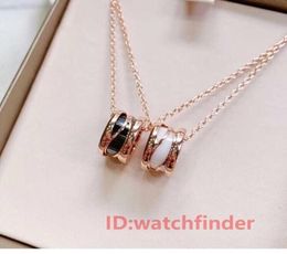 Brand New Silver fashion Rose gold white ceramic luxury Jewellery women diamond blossom iced out pearl bzero1 designer women necklaces3413463