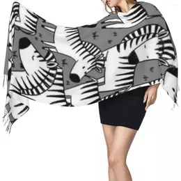 Scarves Tassel Scarf Large 196 68cm Pashmina Winter Warm Shawl Wrap Bufanda Female Funny Zebras Cashmere