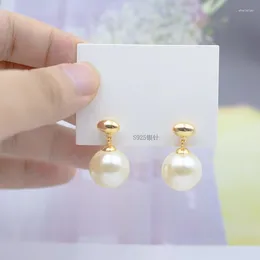 Hoop Earrings Pearl Elegant Gold Colour Korean Fashion Jewellery Party Women's Sweet Accessorie Wedding Decoration Ear Nails