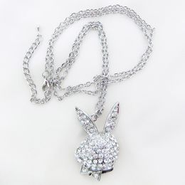 Designer Luxury Rhinestone Animal Pendant Necklace for Women Men Fashion Long Chain Necklaces Party Jewelry