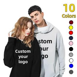 Customise Your Fashion Men Women Long Sleeve Pullover Hooded Sweatshirts Unisex DIY Print Hoodies Casual Couple 240103