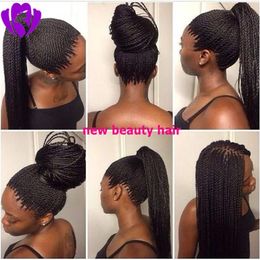 Wigs 200density full Braided Lace Front Wigs Synthetic black/brown/blonde brazilian hair full braid lace wig Havana Twist Wigs with bab