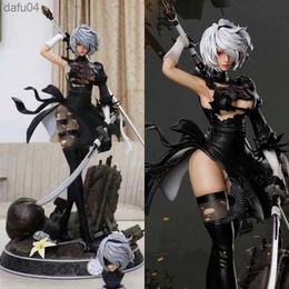 Manga GK Statue Anime Game NieR Automata Figures HUNTER 2b YoRHa No.2 Type B Action Figure Two Head YoRHa Figurine Model Toy L230522