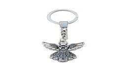 15Pcslots Alloy Keychain Angel Charms Pendants Key Ring Travel Protection DIY Accessories 388x425mm A453f1421584
