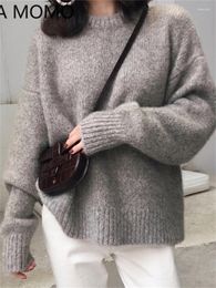 Women's Sweaters Loose Knitted Sweater Women Jumpers Long Sleeve Woman Pullovers Casual 2024 Autumn Winter Colour Khaki Grey Weater