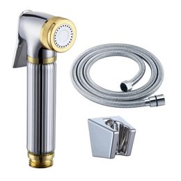 Heads Toilet Hand Held BRASS Bidet Shattaf Cloth Diaper Sprayer with 59inch Extra Long Hose and Bracket Holder, Chrome