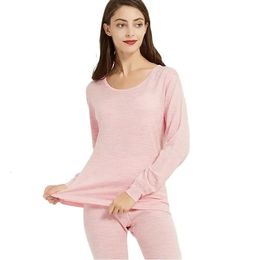 Womens 100% Merino Wool Base Layer Set 260G Midweight Thermal Underwear Long John Top and Bottom thickened Warm Anti-Odor 240103