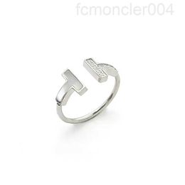 Quality Top Rings for Women Jewelry Double t Shell Between the Diamond Ring Couple Foreign Trade Models Smile Set 2ND2