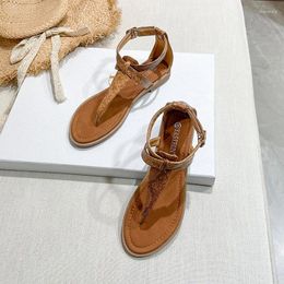 Sandals Mixed Color Fashion Design Summer INS Women Shoes Falt Heel Open Toe Pump Shallow Buckle Strap Zapatillas Mujer
