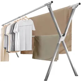 Hangers 79in Laundry Drying Rack Foldable Indoor/Outdoor Collapsible & Clothing Dry Silver CLOTHES