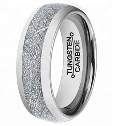 6mm Mens Womens Tungsten Carbide Meteorite Inlay Wedding Band Finger Ring8006855