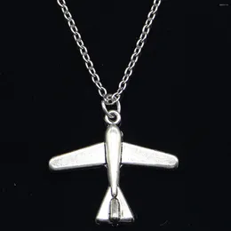 Chains 20pcs Fashion Necklace 29x32mm Plane Airplane Pendants Short Long Women Men Colar Gift Jewelry Choker