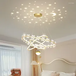 Chandeliers European Style LED 3 Colors Chandelier Modern Creative Projection Design Decoration Home Simple