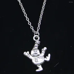 Chains 20pcs Fashion Necklace 29x20mm Snowman Pendants Short Long Women Men Colar Gift Jewellery Choker