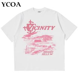 Men's T-Shirts Oversized Cotton Korean Fashion Vintage Graphic Y2k Tops Streetwear Short Sleeve Tees Harajuku Aesthetic Clothing 240103