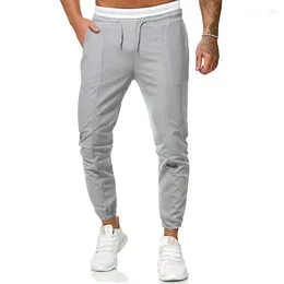 Men's Pants 2024 Slim Fit Solid Colour Leggings In Large Size Fashionable Casual And Sporty With Small Cuffs