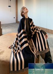 Luxury Black Plaid Scarf Women Winter Warm Cashmere Blanket Wraps Female Scarves Lady Pashmina thick Foulard StoleFactory Fa5457525