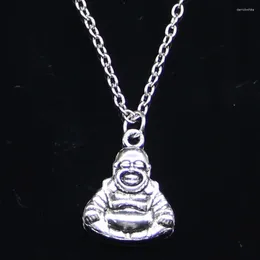 Chains 20pcs Fashion Necklace 20x16mm Two Sided Buddha Pendants Short Long Women Men Colar Gift Jewellery Choker