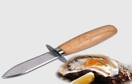 Stainless Steel Oyster Knife Wood Handle Oysters Shucking Knives Kitchen Seafood Sharpedged Shell Opener Scallops Shells Openers 8977896