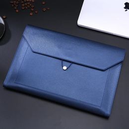 A4 Leather File Bag Largecapacity Thickened Business Pu Data Storage Zipper Tablet Document Office Supplies 240102