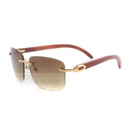 High quality square sunglasses 3524012 fashion style glasses natural wooden mirror leg sunglasses free delivery