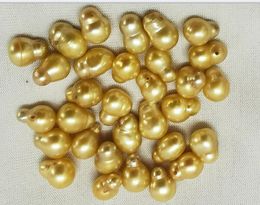 Bracelets Wholesale 20pcs about 9x6mm Natural Sea Genuine Gold Loose Pearl Beads Jewellery Diy Necklace Bracelet Full Drilled